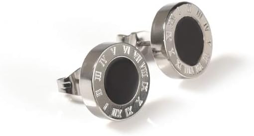 Jewelry Black Cool Stud Titanium Earrings for Women Ladies