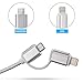 4 Pack USB Cable 2 in 1 Lightning Cable 27cm / 0.8ft Nylon Braided Sync Micro USB & Lightning Charger for iPhone, iPad /iPod, Samsung, Nexus, Nokia, Sony, Huawei, Xiaomi and more (Gray)