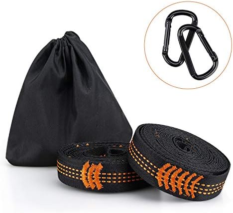 Mystery Outdoor Hammock Straps, Adjustable 280cm Long, Tree Straps 100% No-Stretch Polyester Swing Belts Knotted Polyester Tie Ropes High Load-Bearing Hook, 2 Pack