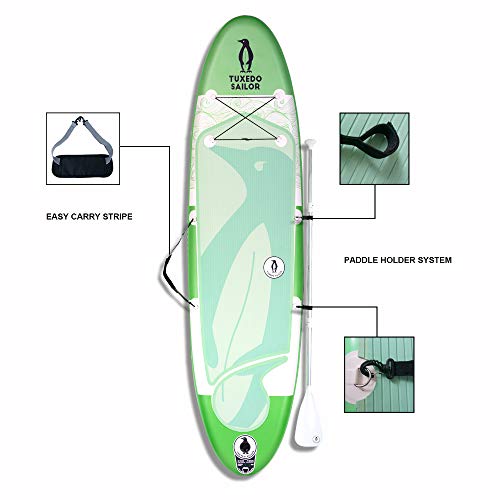 Inflatable 10'×32"×6" SUP with Carry Stripe System Everything Included with Stand Up Paddle Board, Adj Paddle,Big YOGA Non- slip Comfortable EVA Deckpad ,Pump, ISUP Backpack, Leash,Waterproof Bag - Thumbnail 2