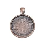20 Pcs 1 Inch Round Pendant Tray Vintage Antique Copper Pendant Blanks Cameo Bezel Settings