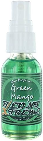 The Ultimate Green Mango Type Air Freshener By Blunt Xtreme - 100% Ultra Concentrated Oil Based Spray - Ideal For Bathroom, Home, &amp; Car More - Smokers’ 1st Choice - Long Lasting Effects - 1oz Bottle