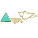 SUNYIK Green Howlite Turquoise Triangle Stud Earrings,Ear Jacket,for Women