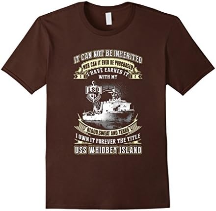 Mens USS WHIDBEY ISLAND (LSD-41) TSHIRT Large Brown