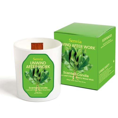 Wood Wick Scented Candle, Fresh Yuzu Citrus & Green Herbal Scent, Soy Coconut Wax Blend, Gentle Crackling Wick, Clean Burning Candle for Home, 7.05 oz, 30+ Hour Burn at Amazon