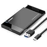 UGREEN 2.5" Hard Drive Enclosre, USB C 3.1 Gen 2 to SATA III 6Gbps for SSD HDD 9.5/7mm External Hard Drive Disk Case w/UASP Compatible with WD, Seagate, Toshiba, Samsung, Hitachi, PS4, Xbox, Router