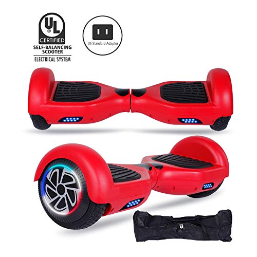 Hoverboard UL2272 Certified, Two 6.5" Wheels Self-Balancing Electric Scooter with Colorful LED Lights Dual 300W Motors Smart Hover Board For Kids Adults Gift-Classic Series (4 Color Available)