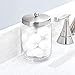 iDesign Forma Bathroom Vanity Glass Apothecary Jar for Cotton Balls, Swabs, Cosmetic Pads - Clear/Brushed Stainless Steel