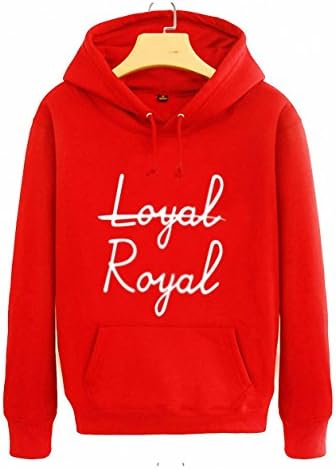 Autumn spring arrival boys stage same hoodie loyal royal printing pullover sweatshirt men women Red XL