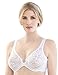 Glamorise Women's Front Close Stretch Lace Wonderwire Bra, White, 40B