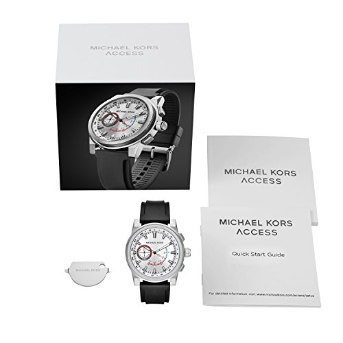 Michael-Kors-Herren-Analog-Quarz-Uhr-mit-Silikon-Armband-MKT4009
