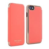 Official TED BAKERÂ® SS16 iPhone 6/6S Case - Luxury Folio Case / Cover in Coral for Professional Women with Built-In Interior Mirror for the Apple iPhone 6 and iPhone 6S - SHANNON - Coral / Rose Gold