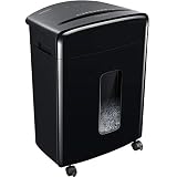 Bonsaii 15-Sheet Cross-Cut Paper/CD/Credit Card Shredder with 5.3 Gallon Pullout Basket and 4 Casters, 10 Minutes Running Time, Black（C221-A）