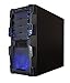Apevia X-HERMES-BL ATX Mid Tower PC Gaming Case with 5 Fans, Large Blue Tinted Side Window, Front USB2.0/USB3.0/Audio Ports, Hard Drive Hot-Swap Bay - Black/Blue