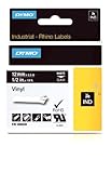 DYMO Industrial Rhino Black Vinyl Tape,White on Black,12mm(1805435), DYMO Authentic