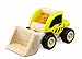 Wonderworld Yellow Miniature Wooden Loader - Push Toy, Movable Latter, Real Rubber Tires + Bonus Driver Included