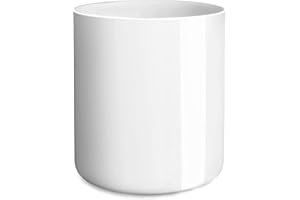 LATCHHOOK White utensil holder for Countertop, Glossy White Ceramic Utensil Holder for Kitchen Counter Easy to Clean, Modern Small Cooking Utensil Holder Spatula Crock for Décor, 4.5×6.4 IN (White)