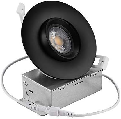(1 Pack)4 inch Gimbal LED Recessed Ceiling Light with Junction Box, 12W 100W Eqv,3000K Warm White,1000lm High Brightness,CRI90+ Airtight Dimmable Adjustable Rotatable Downlight Lighting Fixture