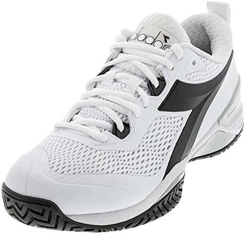 Diadora Mens Speed Blushield 4 Clay Tennis Shoes White and Black Tennis  Racquet Sports - Indress