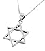 AJDesign 925 Sterling Silver Classic Star of David Pendant Necklace for Men & Women with Chain (22