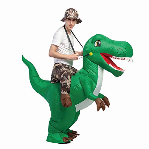 GOOSH Halloween Inflatable T rex Costumes Adult,Blow Up Dinosaur