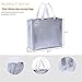 Gesodant Bling Glossy Glitter Durable Reusable Grocery Bag Handles Medium Non-woven Fashionable Gift Goodies Shopping Bag Totes Set Of 12 (Silver)