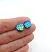 Pretty Smart Mermaid Scale Stud Earrings on Plastic Posts 12mm (Teal Blue)
