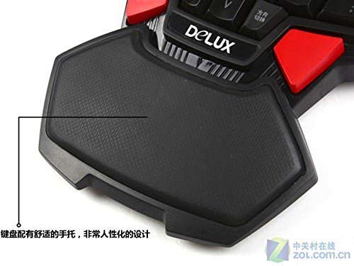 Delux T9 46-Key Singlehanded Wired Gaming Keyboard Professional Ergonomic Gameboard