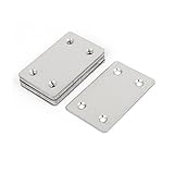 Uxcell a16063000ux0277 60mm x 38mm x 1mm Stainless Steel Corner Brace Flat Mending Repair Plate (Pack of 8)