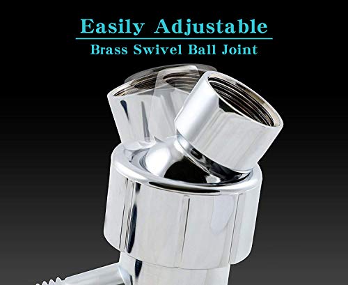 CACASO shower head Holder Shower Arm Mount,Mount for Handheld Showerheads,Adjustable Shower Arm Bracket with Swivel Ball Connector,Chrome Finish
