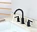 Derengge LFS-0188-MT 8 Inch Two Handle Widespread Bathroom Sink Faucet with Pop up Drain, Meets UPC cUPC NSF AB1953, Matte Black