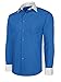 Men's Royal Blue Two Tone Dress Shirt w/ Convertible Cuffs - XXLarge 34 /35