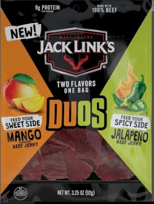 JACK LINK’S DUOS MANGO/JALAPENO BEEF JERKY 3.25 OZ