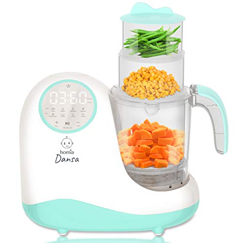 Baby Food Maker Chopper Grinder - Mills and Steamer 8 in 1 Processor for Toddlers - Steam, Blend, Chop, Disinfect, Clean, 20 Oz Tritan Stirring Cup, Touch Control Panel, Auto Shut-Off,110V Only, Green