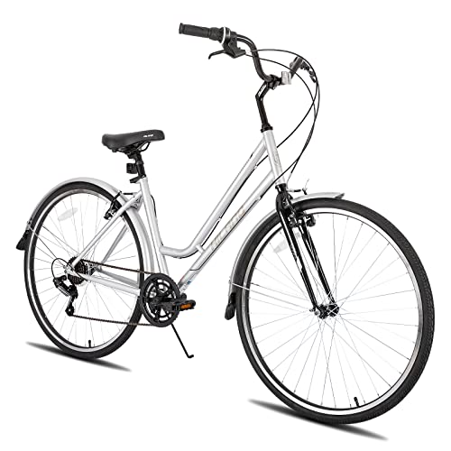 Hiland 700C Hybrid Bike for Women Shimano 7speeds Retro-Styled Cruiser Bicycle 46cm