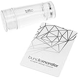 BMC Dual Ended Clear Silicone Nail Art Stamping Heads w/ See Through Handle - Glass Stamper Collection