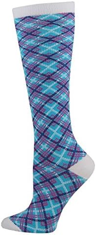 Think Medical Women's 10-14 Mmhg Compression Socks Medium Angled Plaid