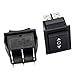 RuiLing 5pcs KCD4 Square Rocker Switch 6Pin ON-Off-ON 3-Position Black Button DPDT Double Reset Switch