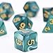 EBOOT 7-Die Polyhedral Dice Compatible with DND Dice Set Dungeons and Dragons with Black Pouch (Green)