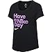 NIKE Sportswear Girls' Have a Nike Day Scoop Tee, Black/Rush Fuchsia, Medium