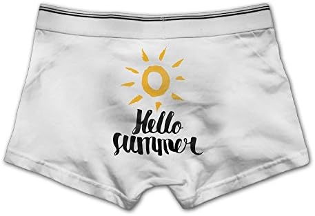 Ngyeyu Hello Summer Men's Underwear Cotton Vintage Boxer Briefs L White