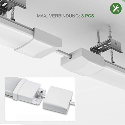 Anten LED Feuchtraumleuchte Flache (3CM Höhe) 60CM 18W Neutralweiß 4000K, Led Röhre Reihenschaltung Werkstattlampe IP65… – Bild 3