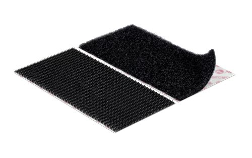 Velcro : Heavy Duty Tape : 2 x 5x10cm Strips : Black