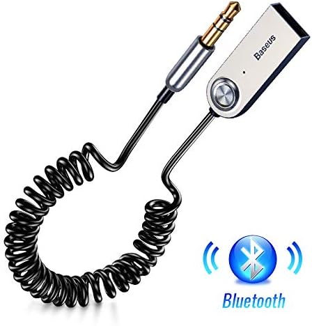 Bluetooth 4.2 4.0 Receiver Audio Transmitter,Handsfree USB Aux Bluetooth Adapter Dongle Cable For Car 3.5mm Jack Aux,Black