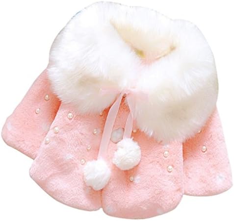Baby Girl Kids Cute Winter Shawl Jacket Princess Faux Fur Dress Coat Outerwear