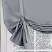 H.Versailtex Thermal Insulated Blackout Short Curtain Bathroom Curtain Gray Tie Up Shade for Small Window ，Window Valance Balloon Roman Blind - 42