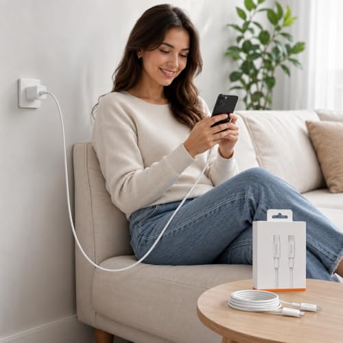 Cabo Tipo-C para Tipo-C 2 Metros 60W Turbo PD Nylon Trançado Reforçado, Carregamento Rápido e Transferência de Dados, Compatível com iPhone 15/16, Samsung, Xiaomi, Motorola, iPad, Notebook e Android
