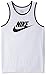 NIKE Men's Ace Logo Tank Top, White/Black/Black, Medium