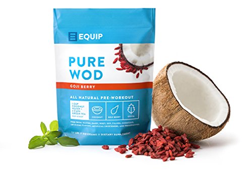 Pure WOD Clean Pre Workout Supplement for CrossFit, Paleo, Caffeine from Green Tea, Includes BCAA, Creatine, Arginine, Carnitine, Citrulline, Coconut Water, Beta Alanine (Goji Berry)