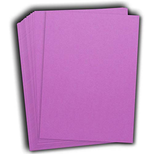 Hamilco Colored Cardstock Scrapbook Paper 8.5" x 11" Pearly Purple Color Card Stock Paper 50 Pack